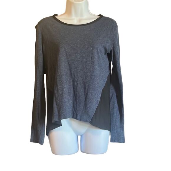 Converse One Star Black Blue Colorblock Long Sleeve Top Small Skate Grunge Emo - Picture 1 of 8
